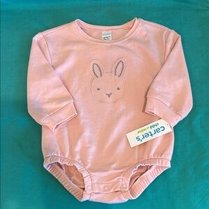 Carter's Light Pink Long Sleeve Bodysuit w/ Bunny image sz: 12m